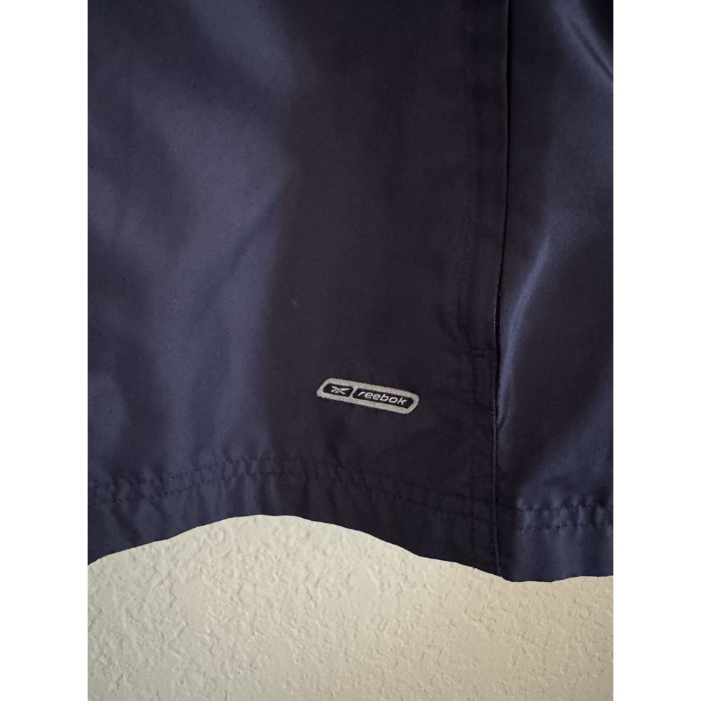 Vintage Reebok Windbreaker Jacket Men Large Navy Blue Mesh Lined Water Resistant - Picture 3 of 13